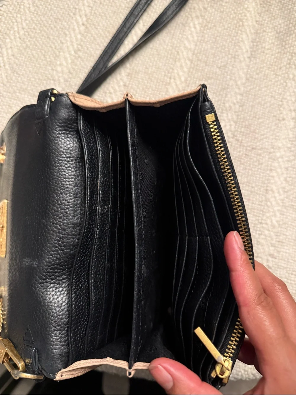 Tory Burch Snake-Print Crossbody with Black Trim and Gold Hardware